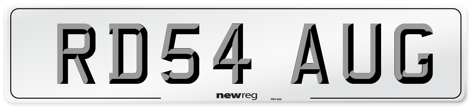 RD54 AUG Number Plate from New Reg